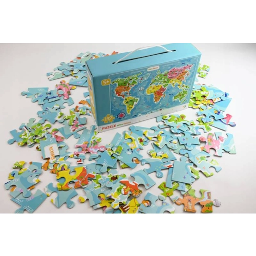 Puzzle Mapa Świata 100 el. 300123